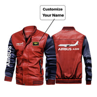 Thumbnail for The Airbus A220 Designed Stylish Leather Bomber Jackets