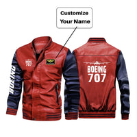 Thumbnail for Boeing 707 & Plane Designed Stylish Leather Bomber Jackets