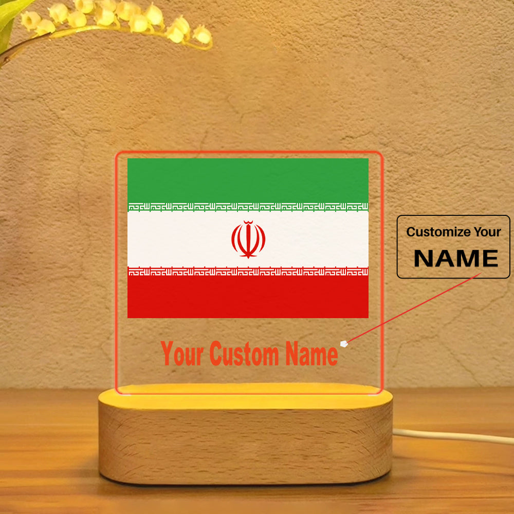 Iran Flag Designed Night Lamp