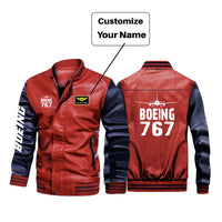 Thumbnail for Boeing 767 & Plane Designed Stylish Leather Bomber Jackets