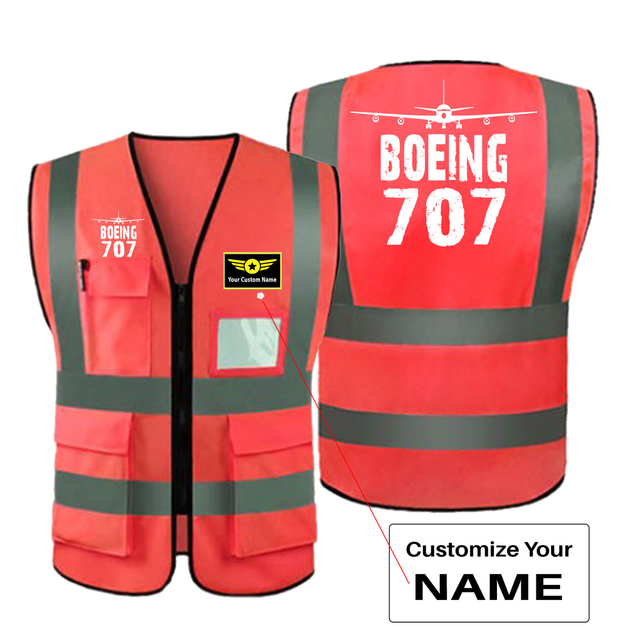 Boeing 707 & Plane Designed Reflective Vests