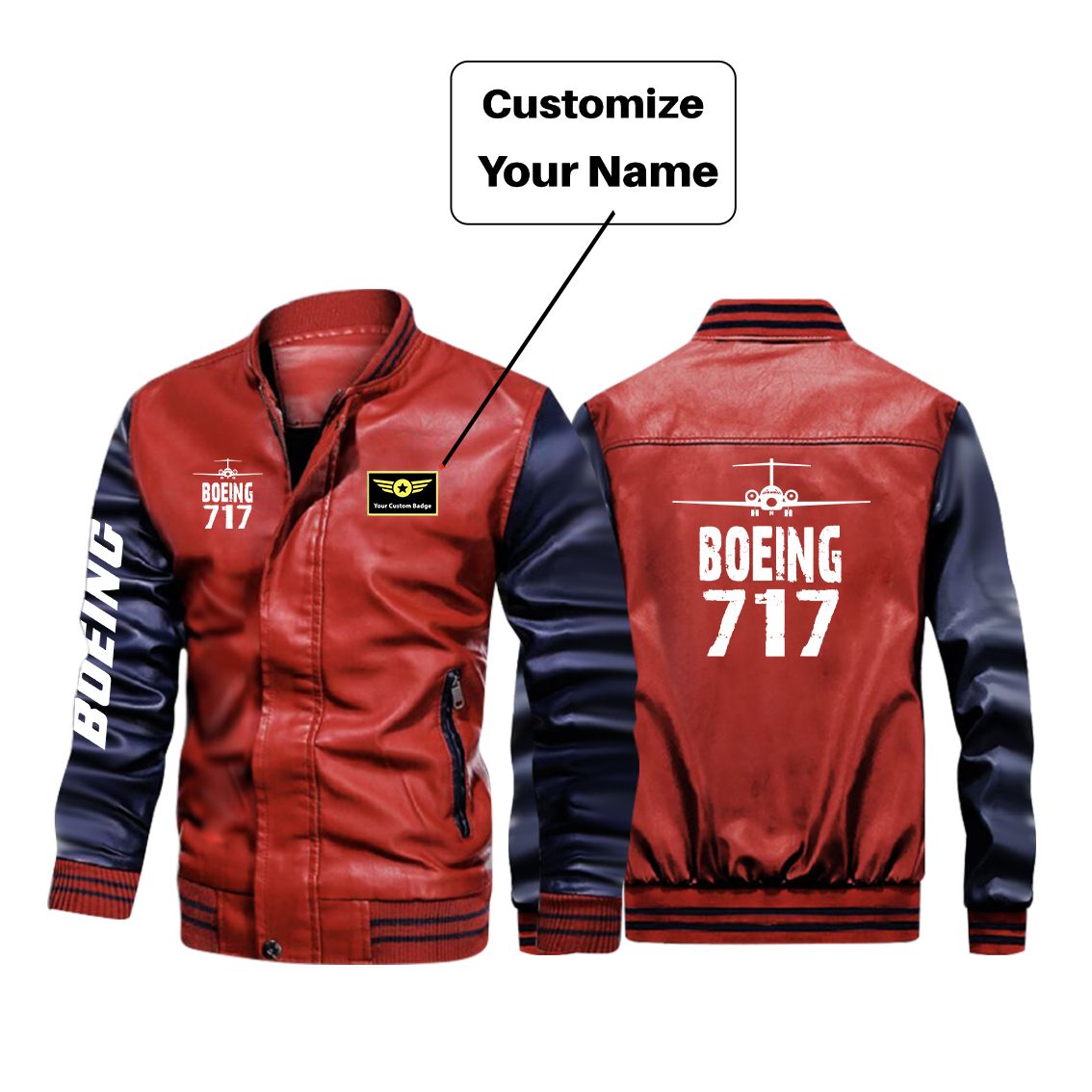 Classic pilot bomber jacket with patches from Aviation Shop