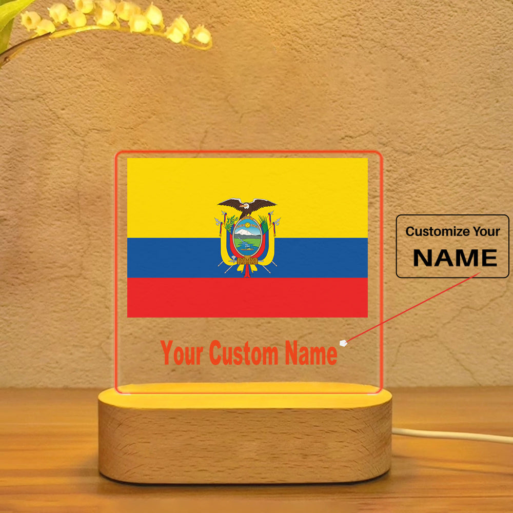 Ecuador Flag Designed Night Lamp