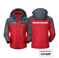 Thumbnail for Bombardier & Text Designed Thick Winter Jackets