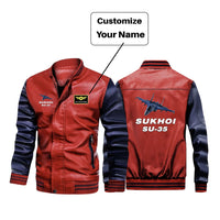 Thumbnail for The Sukhoi SU-35 Designed Stylish Leather Bomber Jackets
