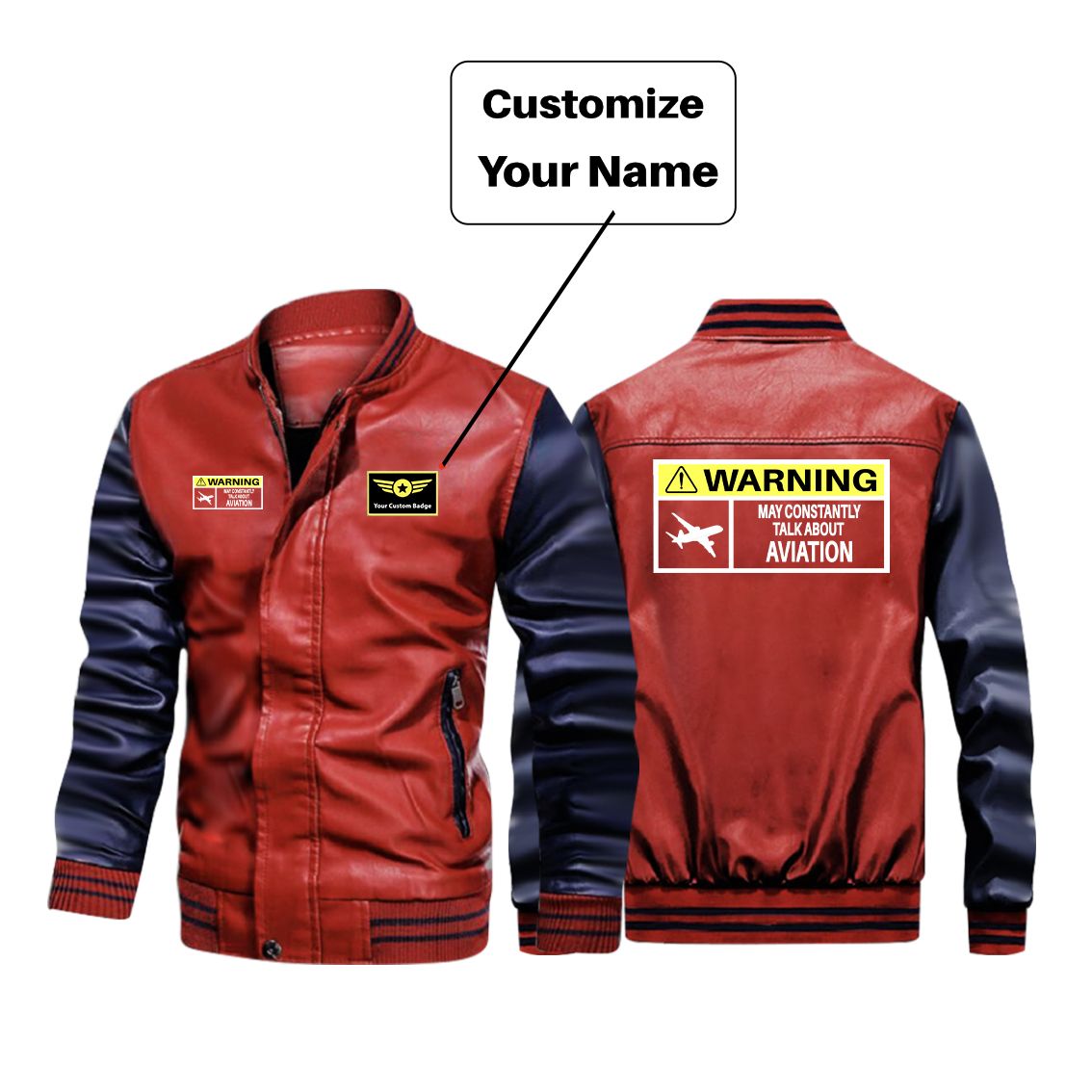 Warning May Constantly Talk About Aviation Designed Stylish Leather Bomber Jackets