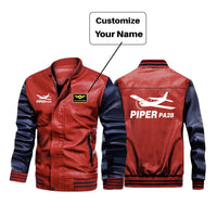 Thumbnail for The Piper PA28 Designed Stylish Leather Bomber Jackets