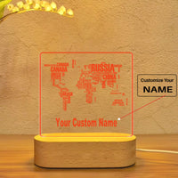 Thumbnail for World Map (Text) Designed Night Lamp