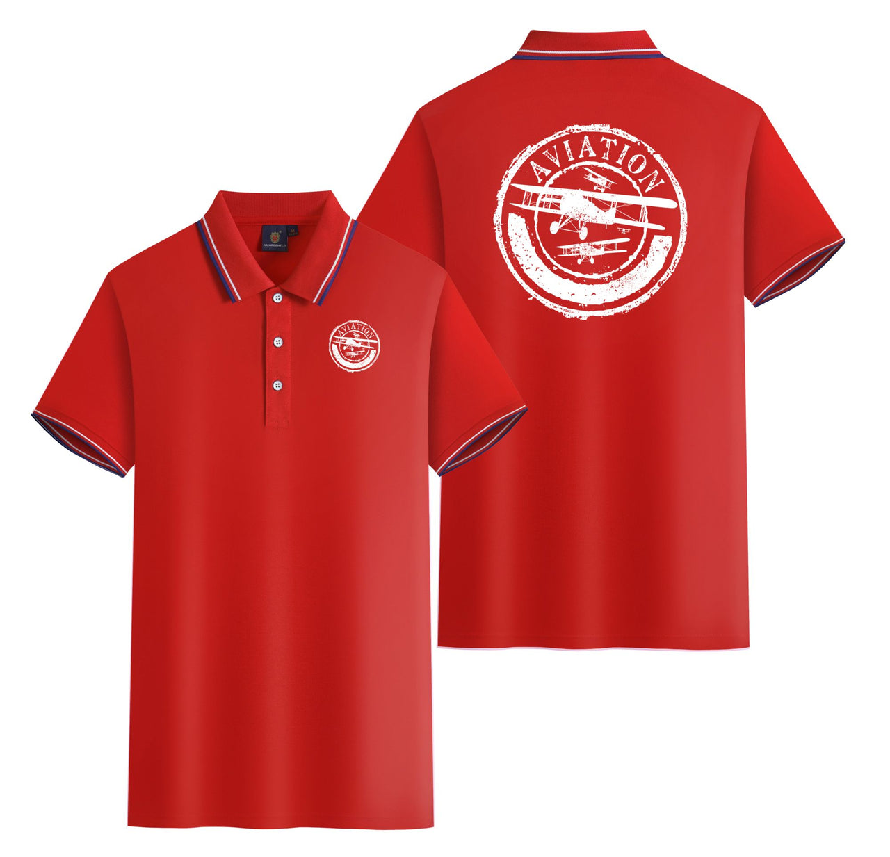 Aviation Lovers Designed Stylish Polo T-Shirts (Double-Side)