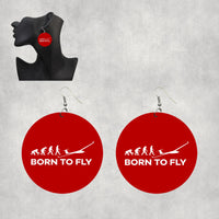 Thumbnail for Born To Fly Glider Designed Wooden Drop Earrings