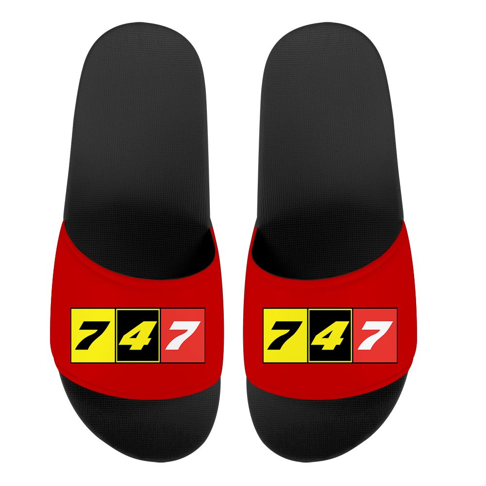 Flat Colourful 747 Designed Sport Slippers