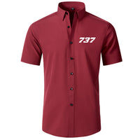 Thumbnail for 737 Flat Text Designed Short Sleeve Shirts