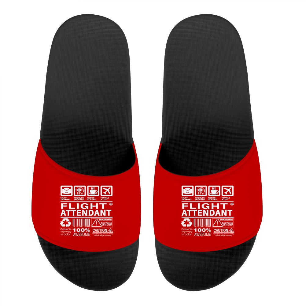 Flight Attendant Label Designed Sport Slippers