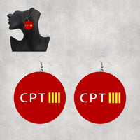 Thumbnail for CPT & 4 Lines Designed Wooden Drop Earrings