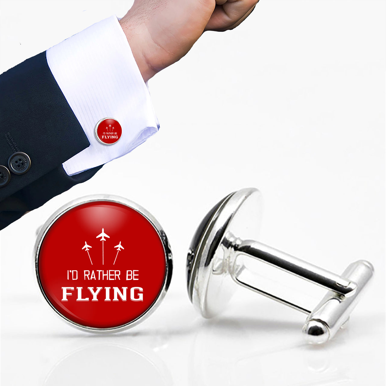 I'D Rather Be Flying Designed Cuff Links