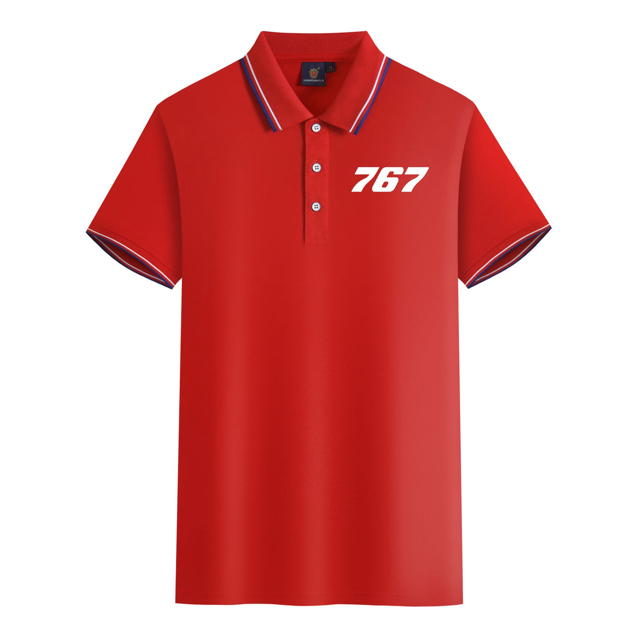 767 Flat Text Designed Stylish Polo T-Shirts