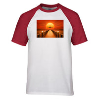 Thumbnail for Airbus A380 Towards Sunset Designed Raglan T-Shirts
