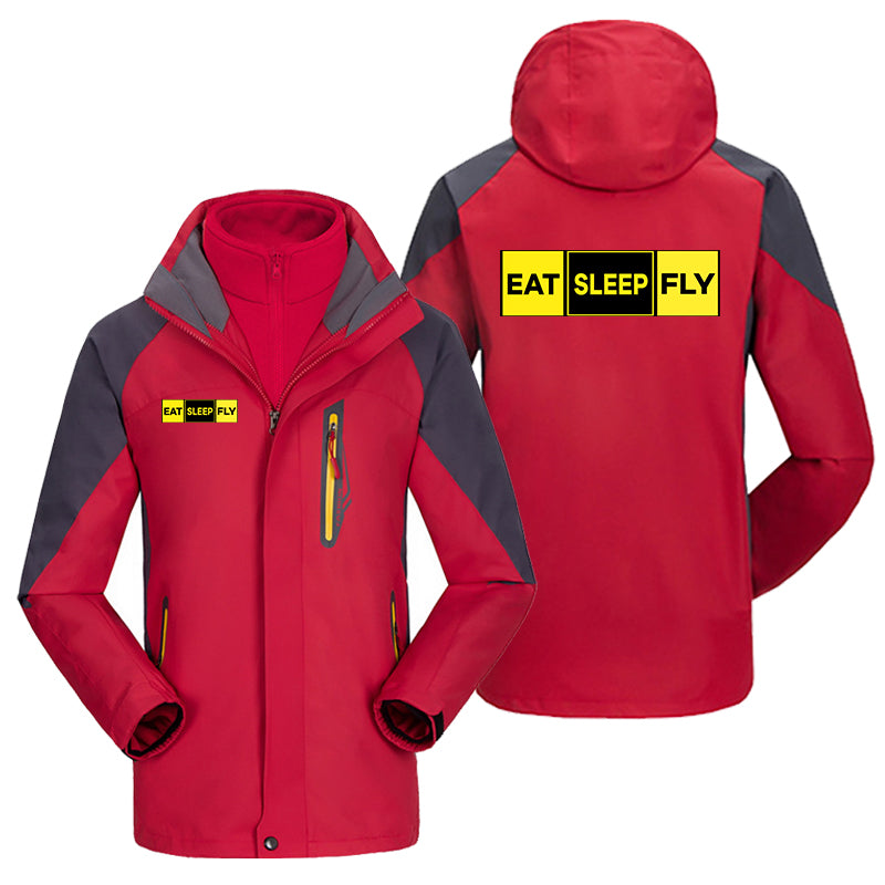Eat Sleep Fly (Colourful) Designed Thick Skiing Jackets