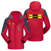 Thumbnail for Eat Sleep Fly (Colourful) Designed Thick Skiing Jackets