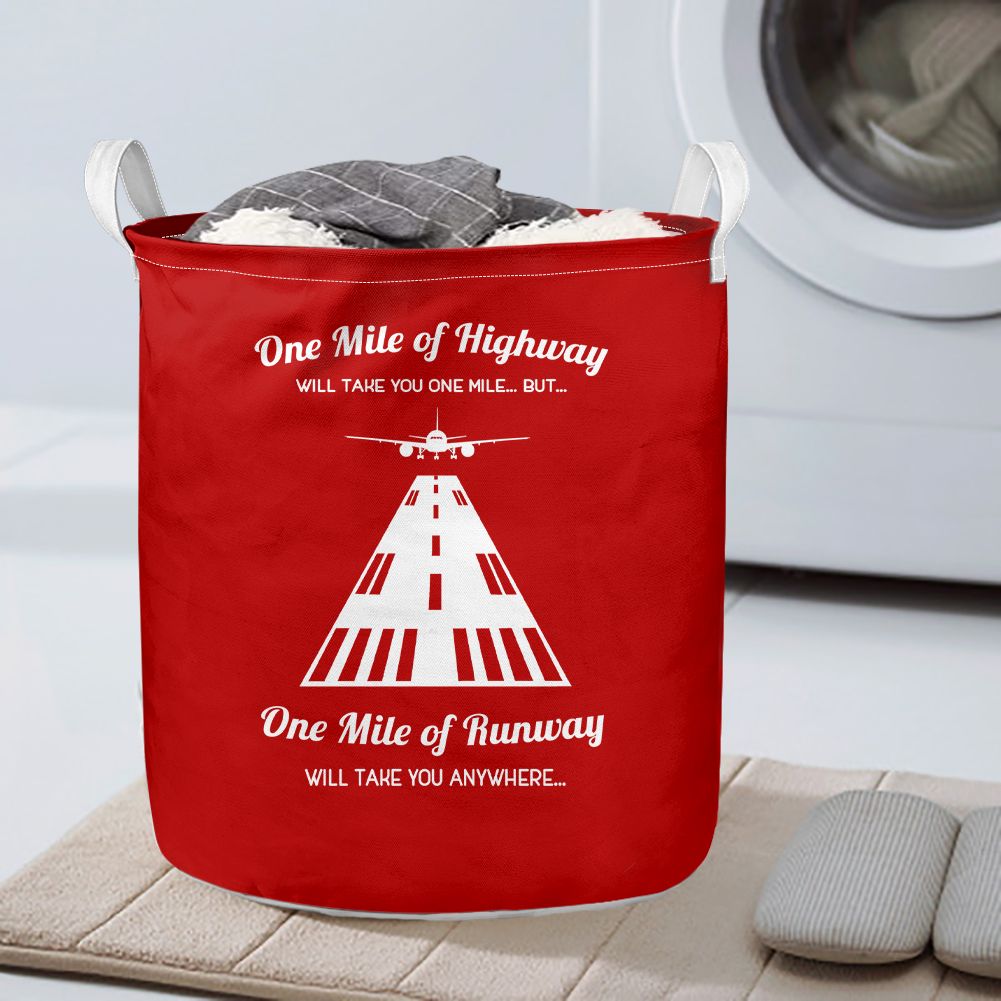 One Mile of Runway Will Take you Anywhere Designed Laundry Baskets