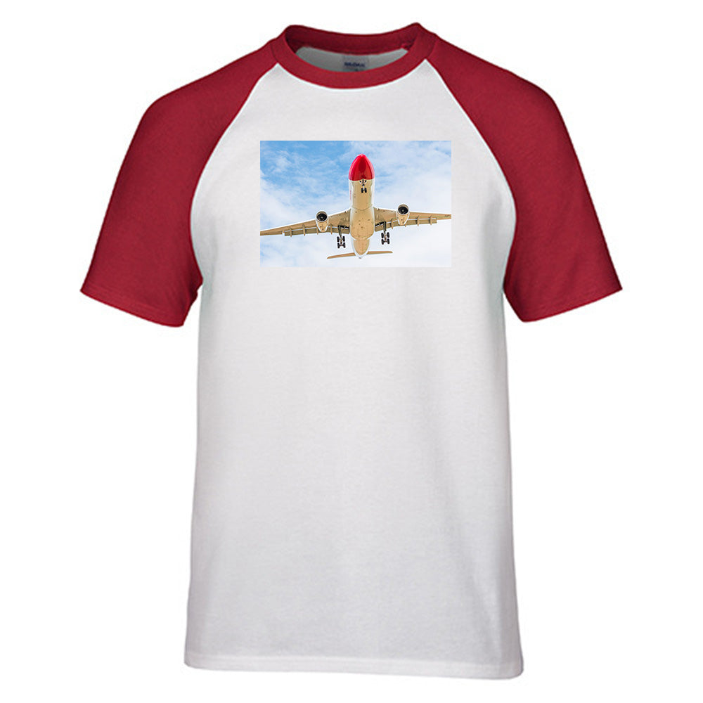 Beautiful Airbus A330 on Approach Designed Raglan T-Shirts