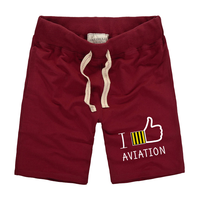 I Like Aviation Designed Cotton Shorts