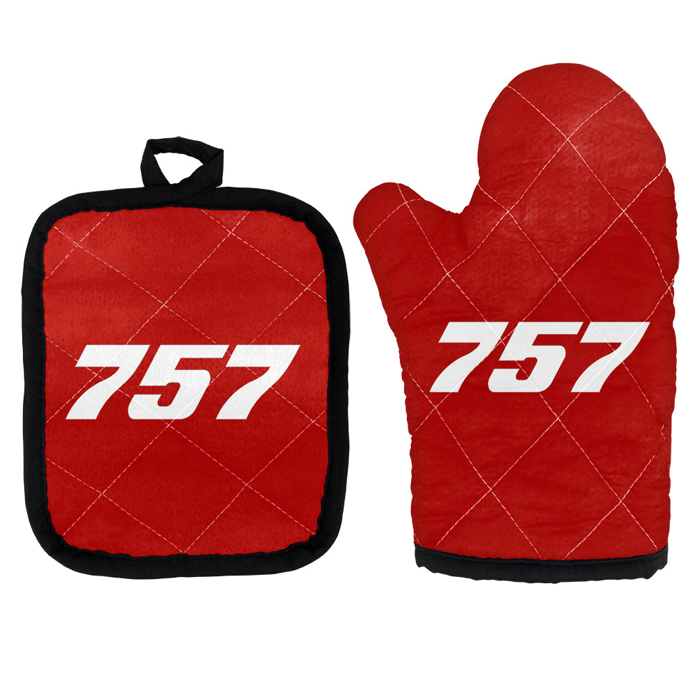 757 Flat Text Designed Kitchen Glove & Holder
