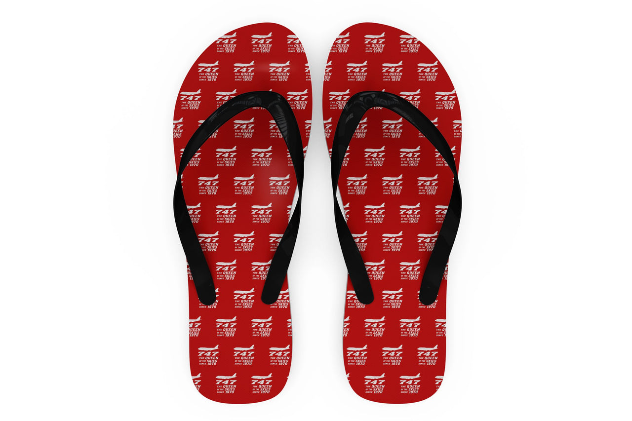 Boeing 747 - Queen of the Skies (2) Designed Slippers (Flip Flops)
