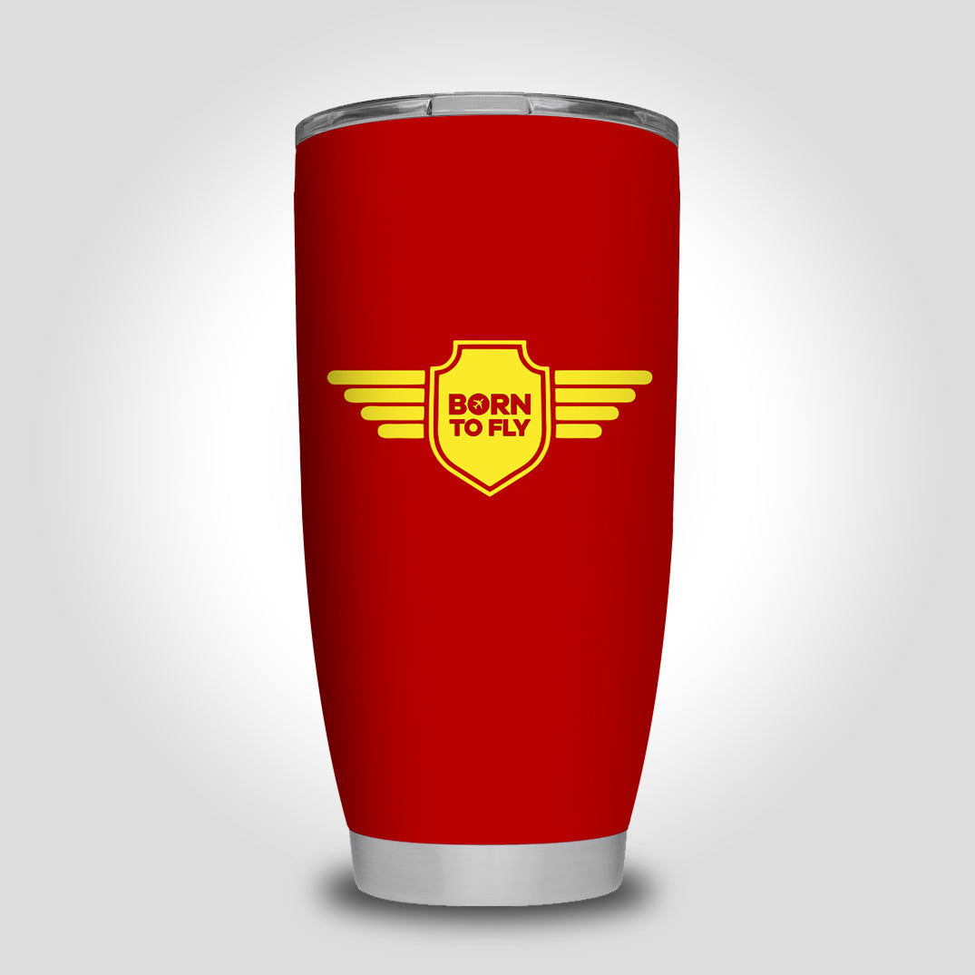 Born To Fly & Badge Designed Tumbler Travel Mugs