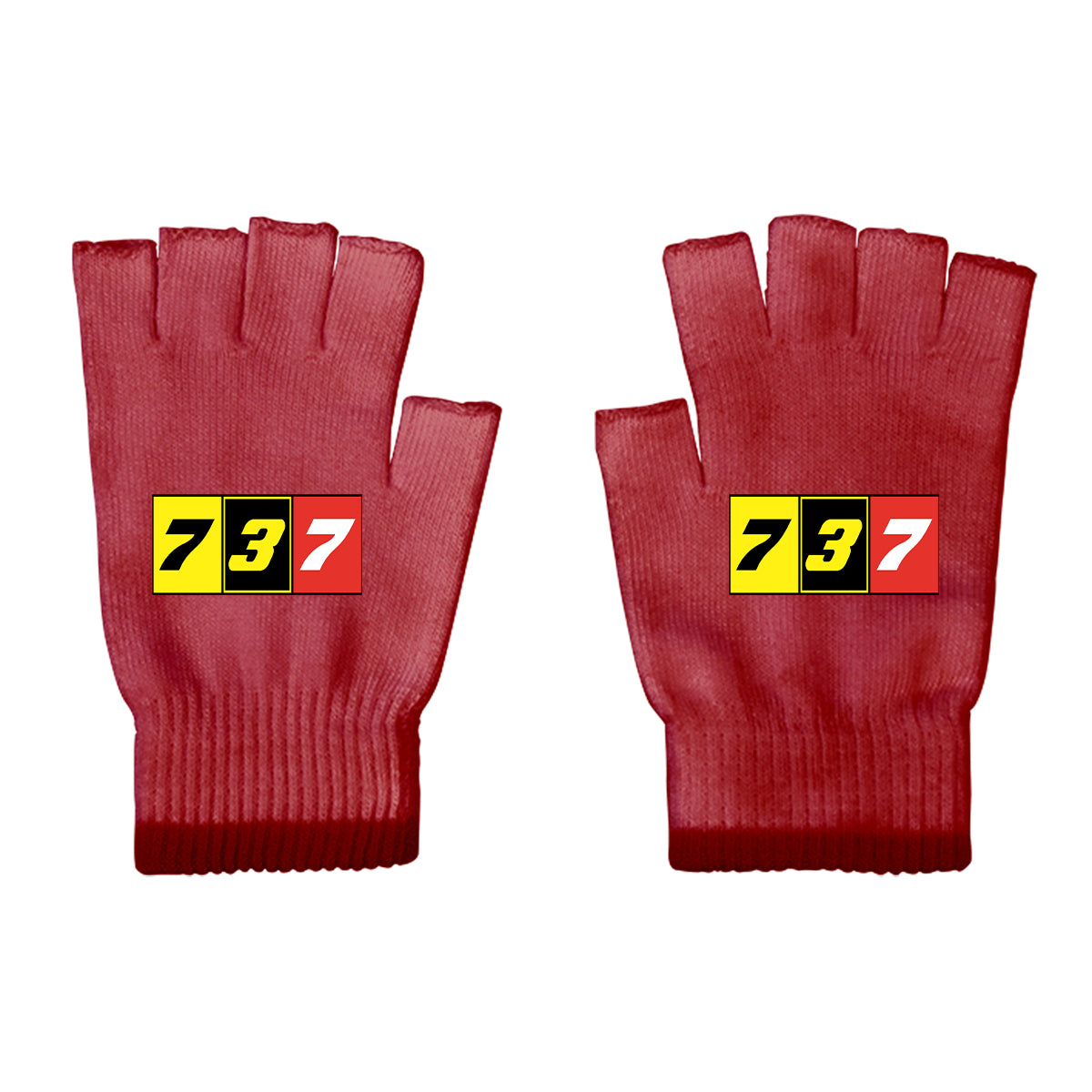 Flat Colourful 737 Designed Cut Gloves