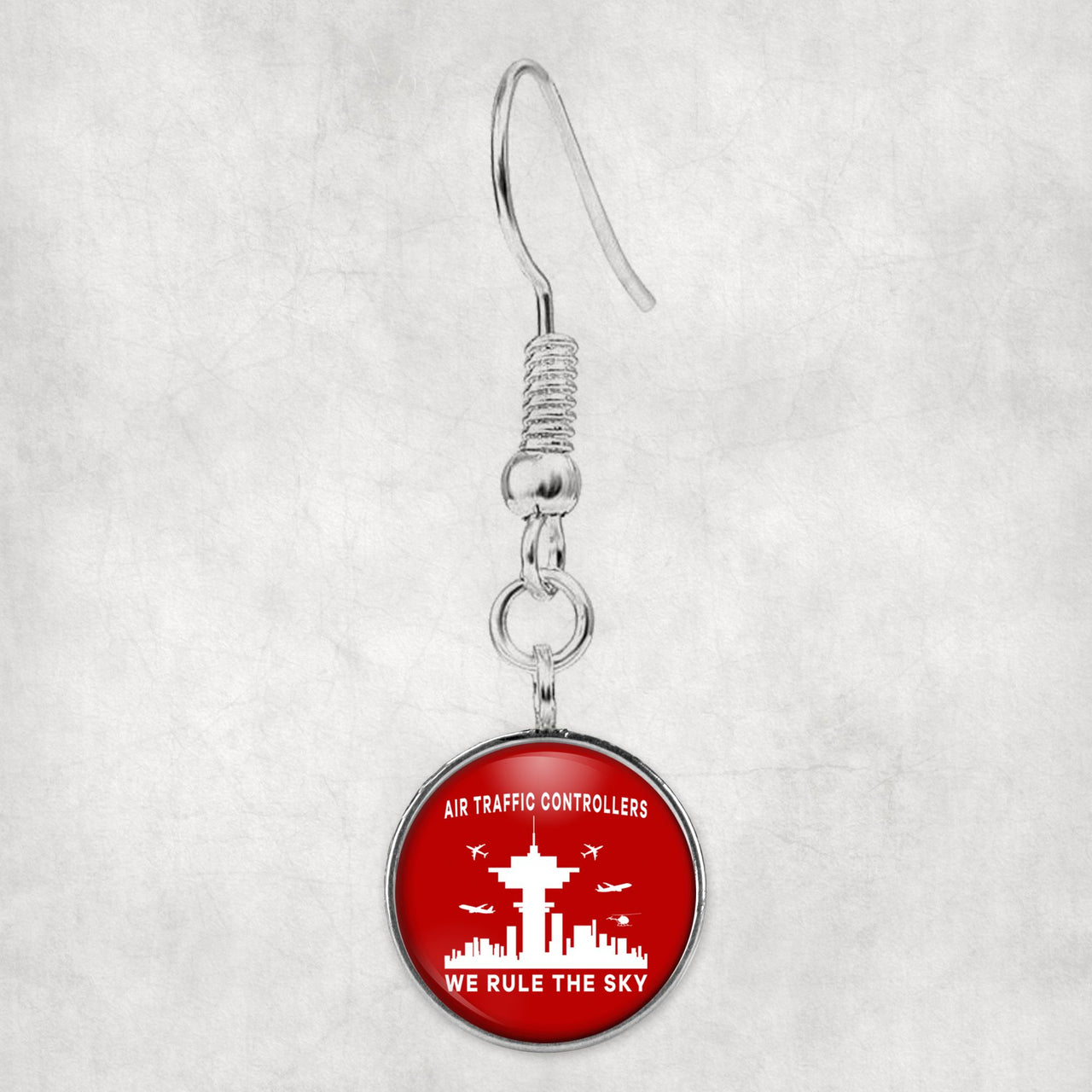 Air Traffic Controllers - We Rule The Sky Designed Earrings
