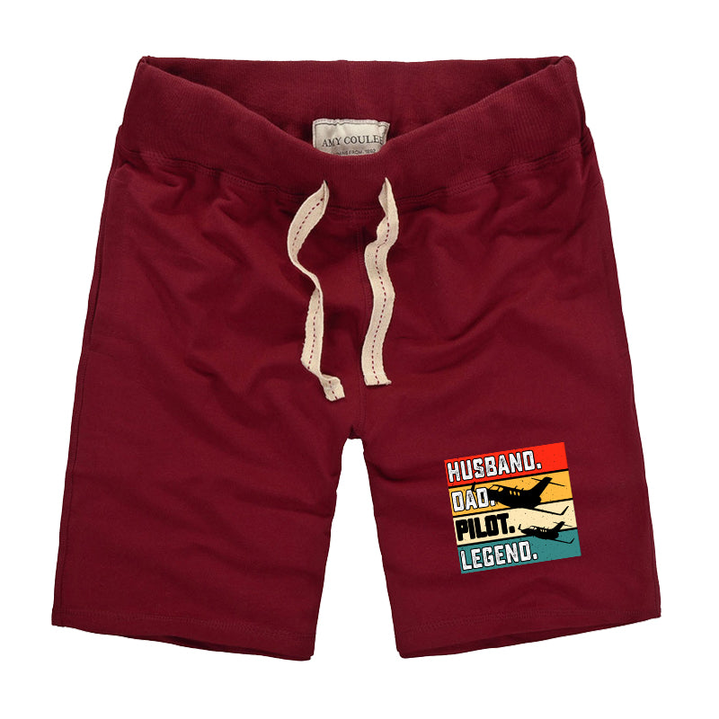 Husband & Dad & Pilot & Legend Designed Cotton Shorts
