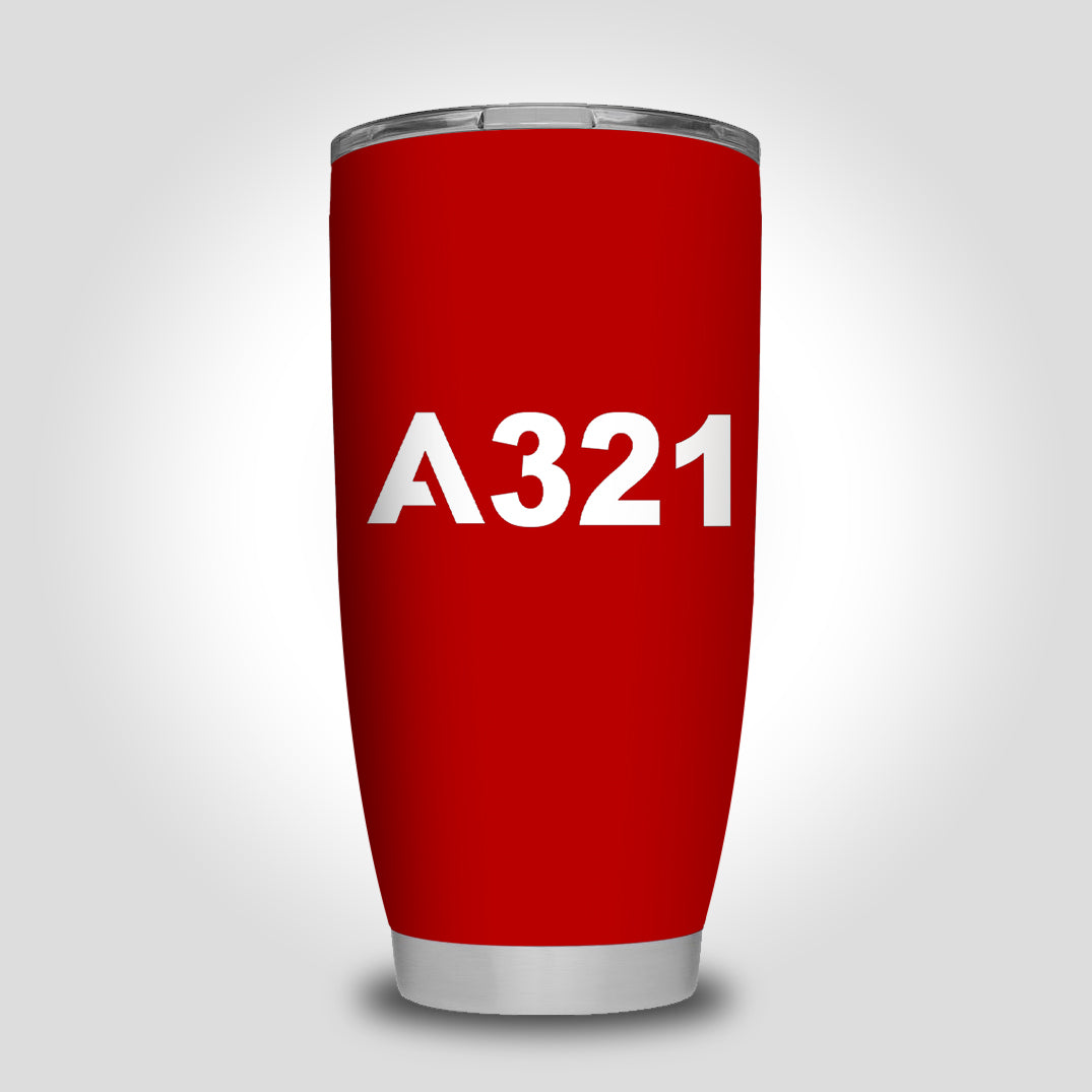 A321 Flat Text Designed Tumbler Travel Mugs