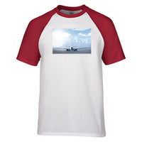 Thumbnail for Boeing 737 & City View Behind Designed Raglan T-Shirts