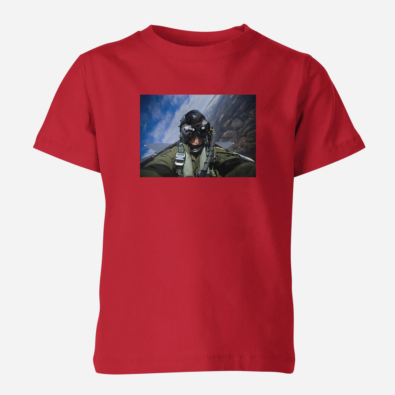 Amazing Military Pilot Selfie Designed Children T-Shirts