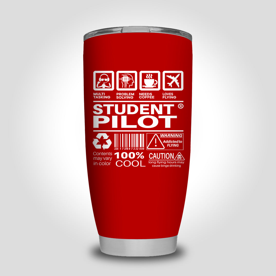 Student Pilot Label Designed Tumbler Travel Mugs