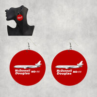 Thumbnail for The McDonnell Douglas MD-11 Designed Wooden Drop Earrings