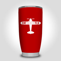 Thumbnail for Eat Sleep Fly & Propeller Designed Tumbler Travel Mugs