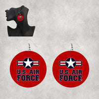 Thumbnail for US Air Force Designed Wooden Drop Earrings