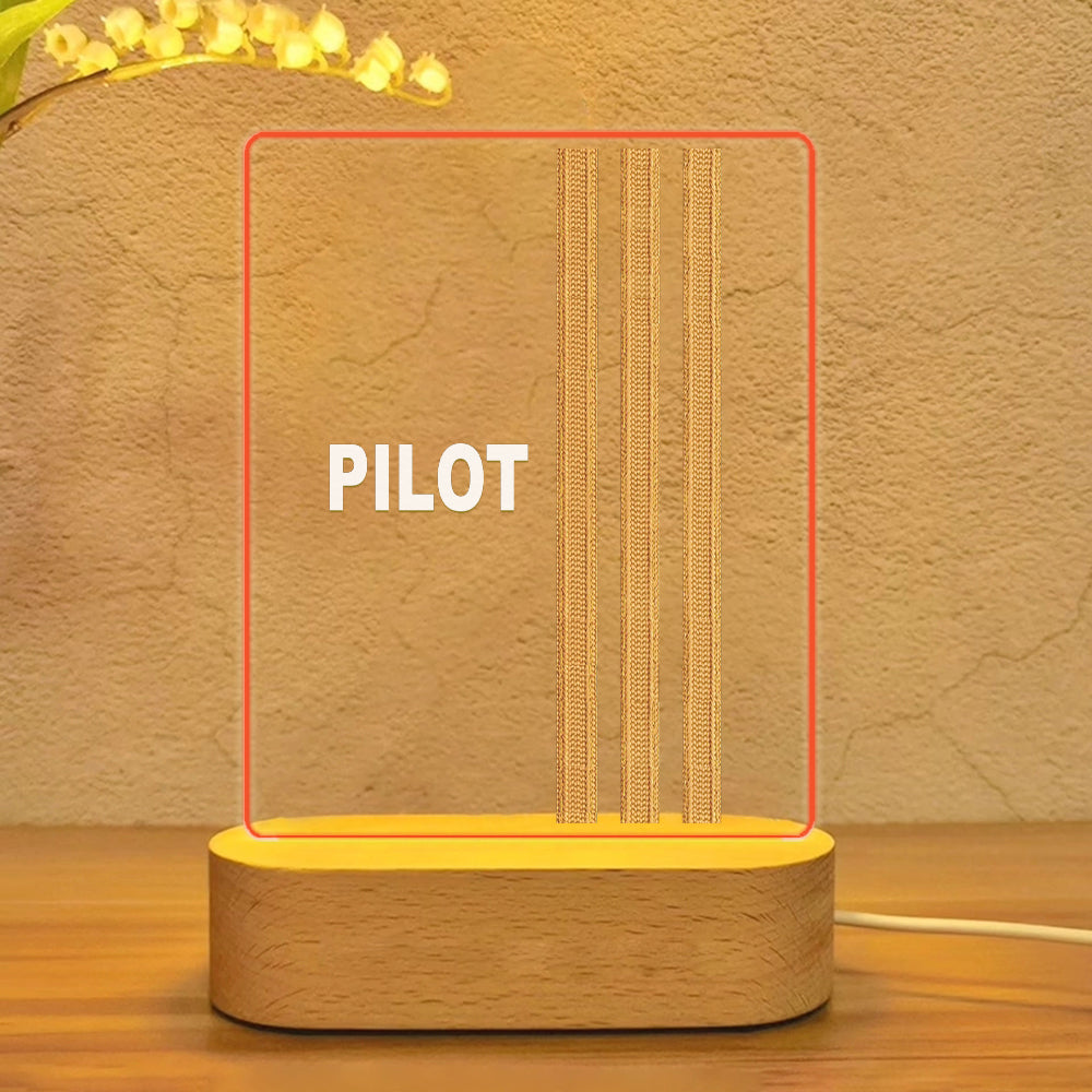 PILOT & Epaulettes 3 Lines Designed Night Lamp