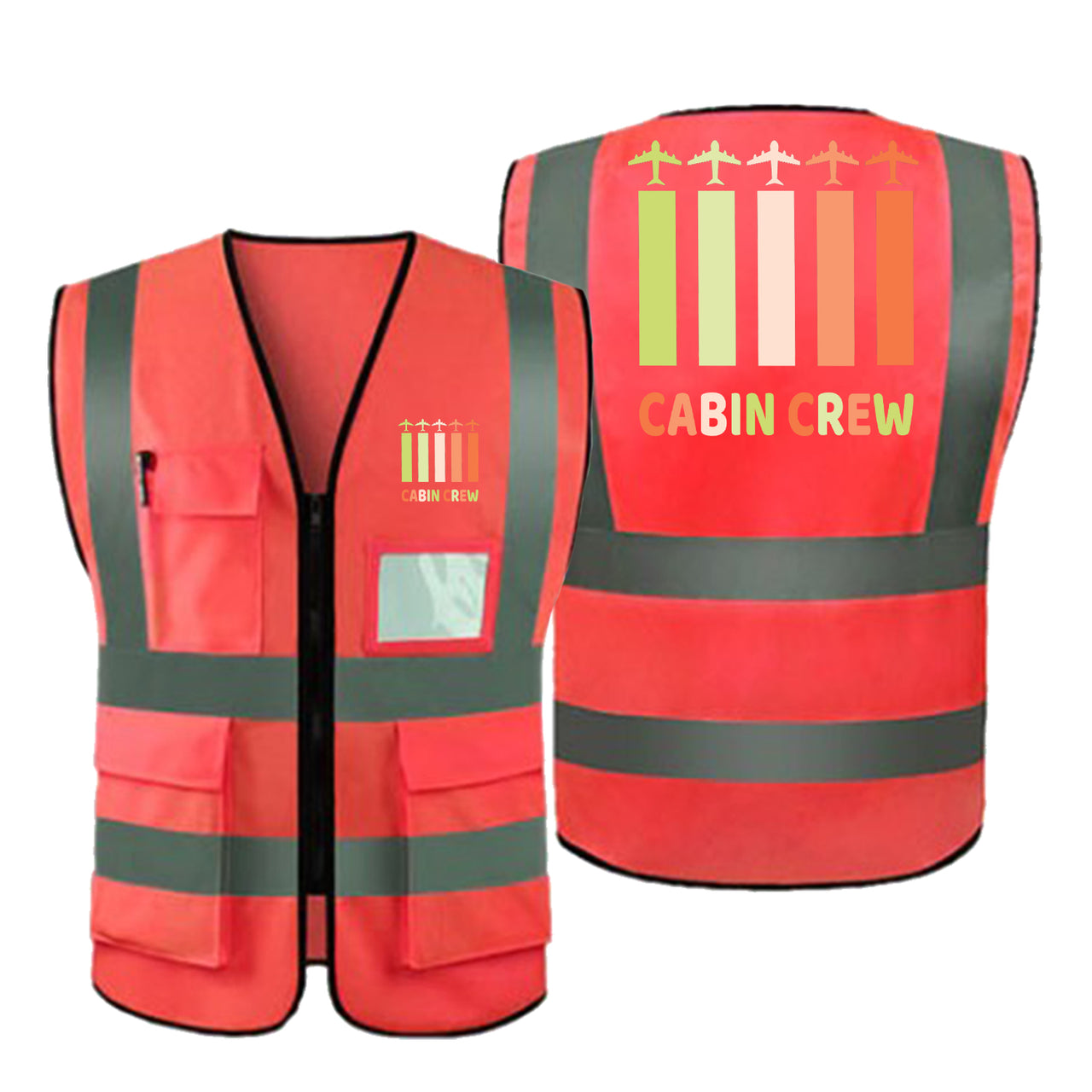 Colourful Cabin Crew Designed Reflective Vests
