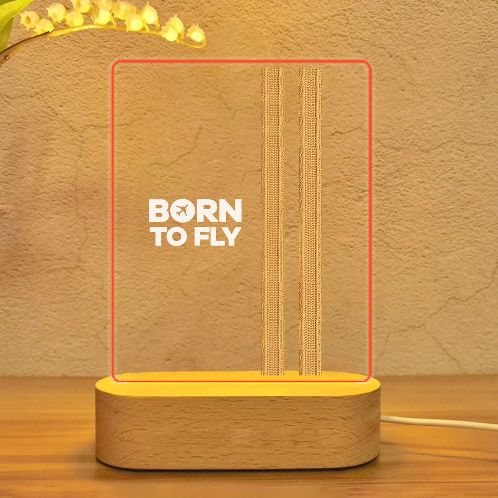 Born To Fly & Pilot Epaulettes (2 Lines) Designed Night Lamp