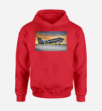 Thumbnail for Old Airplane Parked During Sunset Designed Hoodies