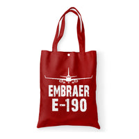 Thumbnail for Embraer E-190 & Plane Designed Tote Bags
