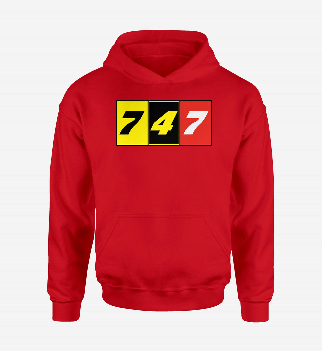 Flat Colourful 747 Designed Hoodies