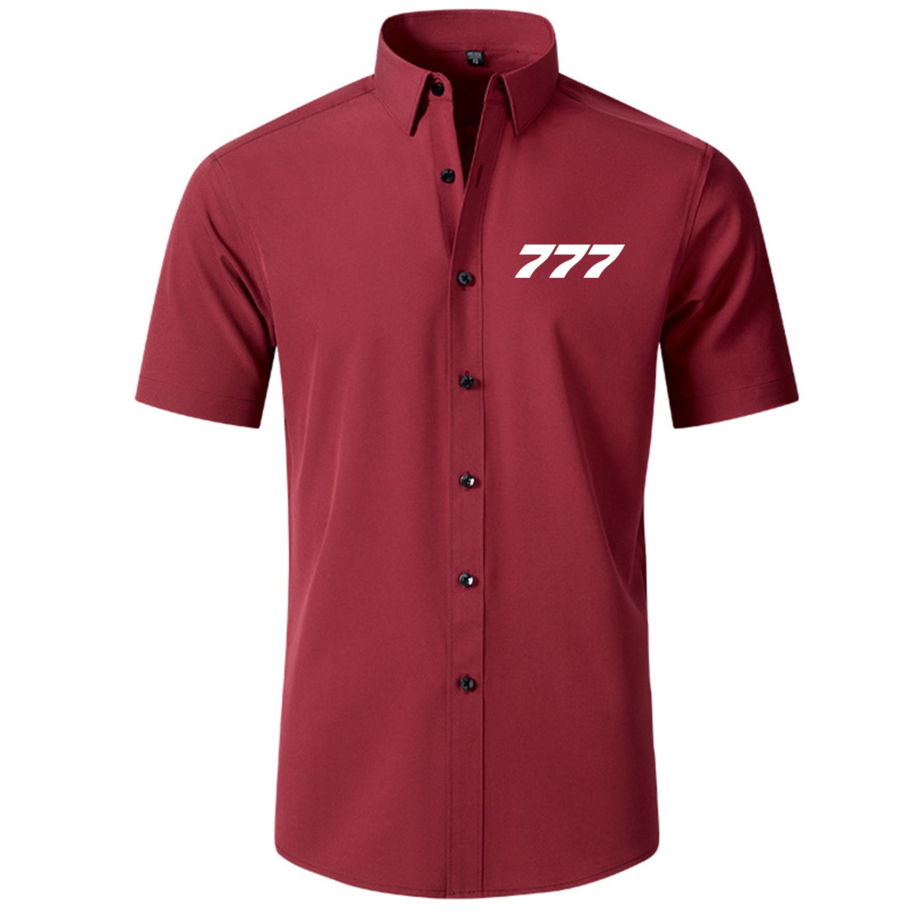 777 Flat Text Designed Short Sleeve Shirts