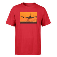 Thumbnail for Close up to Boeing 747 Landing at Sunset Designed T-Shirts
