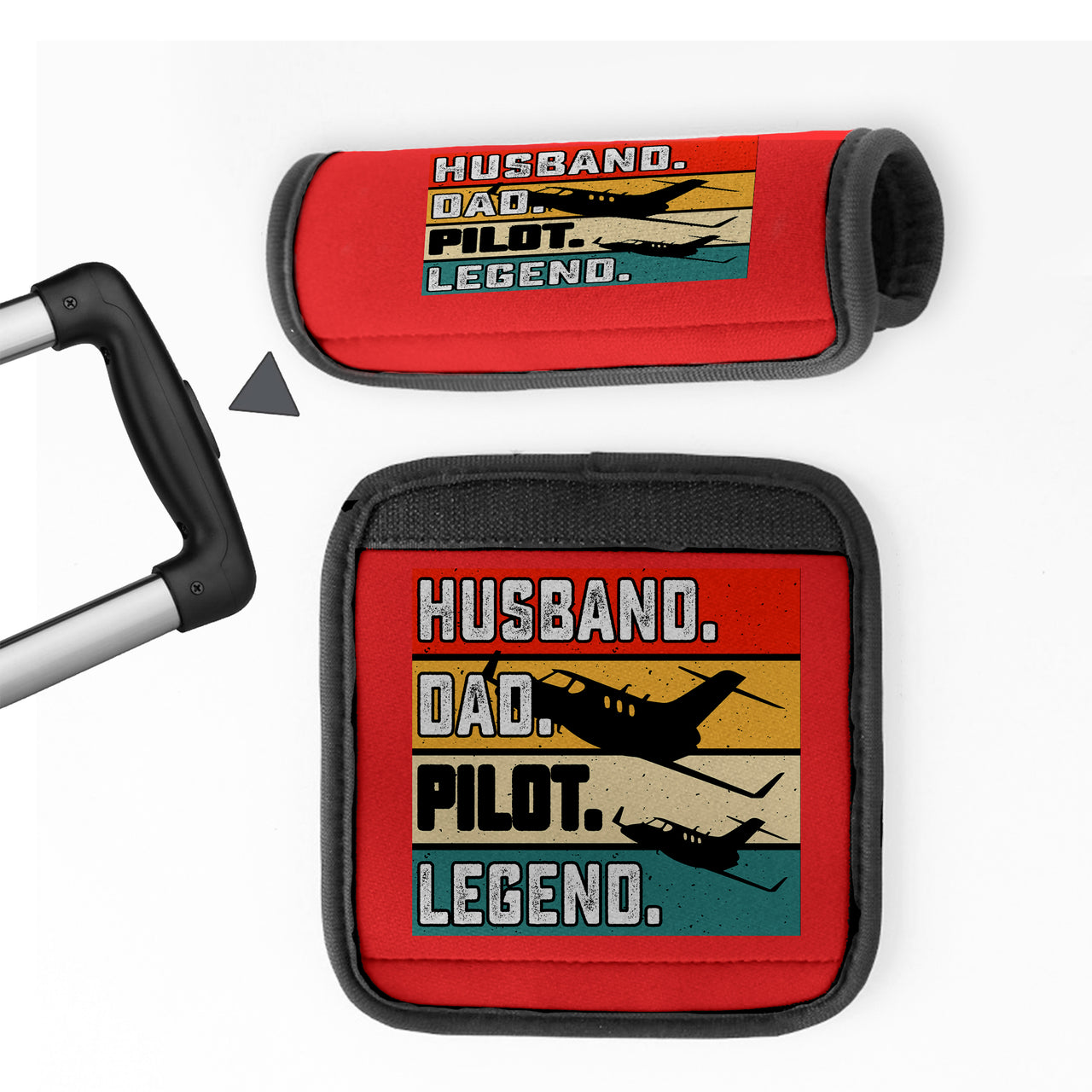 Husband & Dad & Pilot & Legend Designed Neoprene Luggage Handle Covers