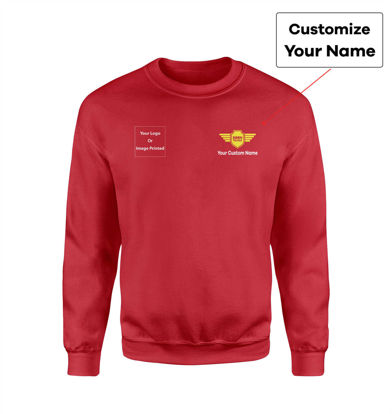 Side Your Custom Logos & Name (Badge 5) Designed Sweatshirts