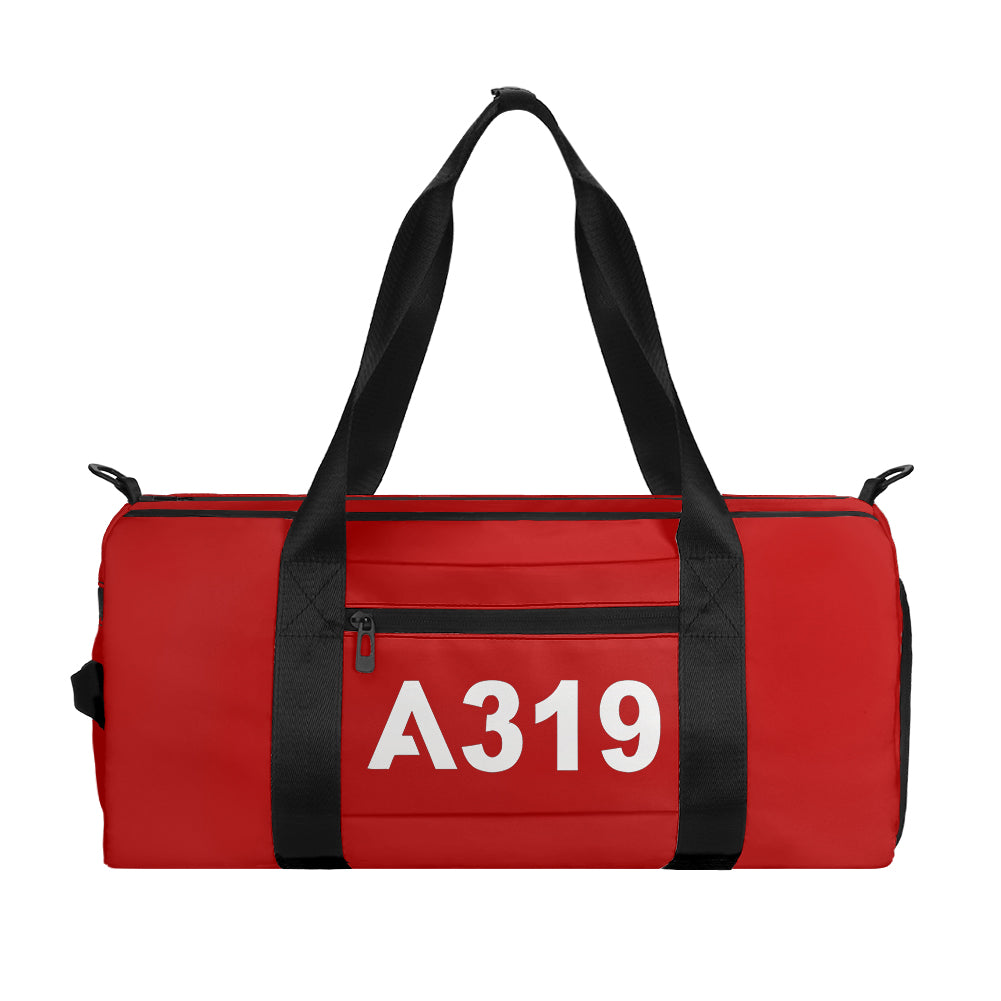 A319 Flat Text Designed Sports Bag